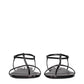 Black Leather Flip-Flop Sandals