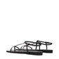 Black Leather Flip-Flop Sandals