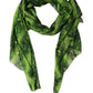 Green Black Printed Silk Sheer Stole Scarf
