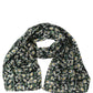 Black Silk Daisy Chiffon Long Stole Scarf