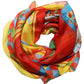 Multicolor Silk Carretto Print Foulard Scarf