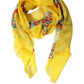 Yellow Silk Printed Shawl Stole Scarf