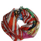 Multicolor Silk Printed Square Foulard Scarf