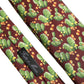 Maroon Silk Cactus Floral Adjustable Tied Men Necktie Tie