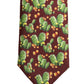 Maroon Silk Cactus Floral Adjustable Tied Men Necktie Tie