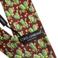Maroon Silk Cactus Floral Adjustable Tied Men Necktie Tie
