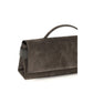 Brown Suede Leather Clutch Bag