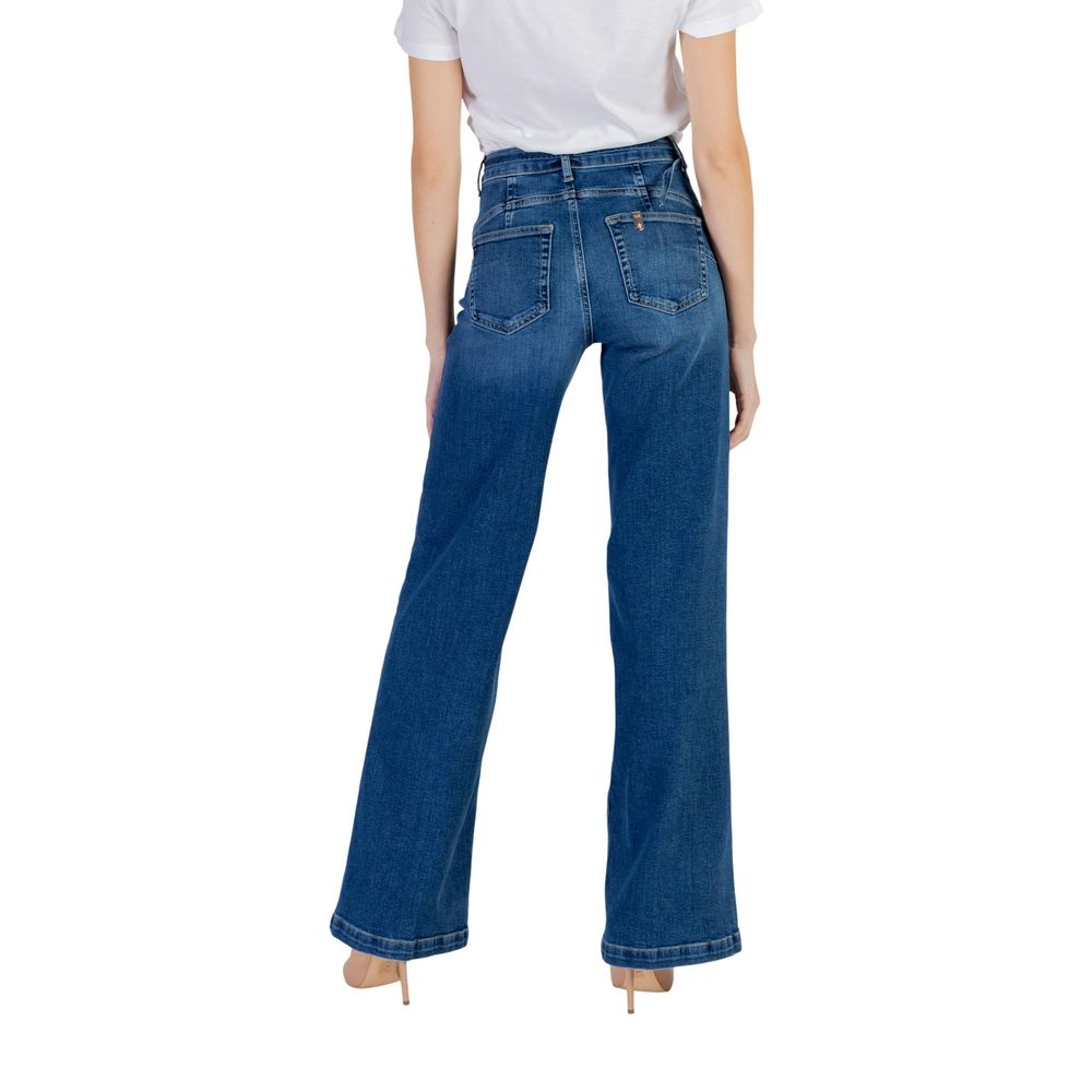 Blue Cotton Bootcut Jeans