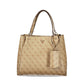 Beige Polyurethane Womens Bag