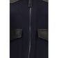 Blue Wool Oves Aries Leather Jacket