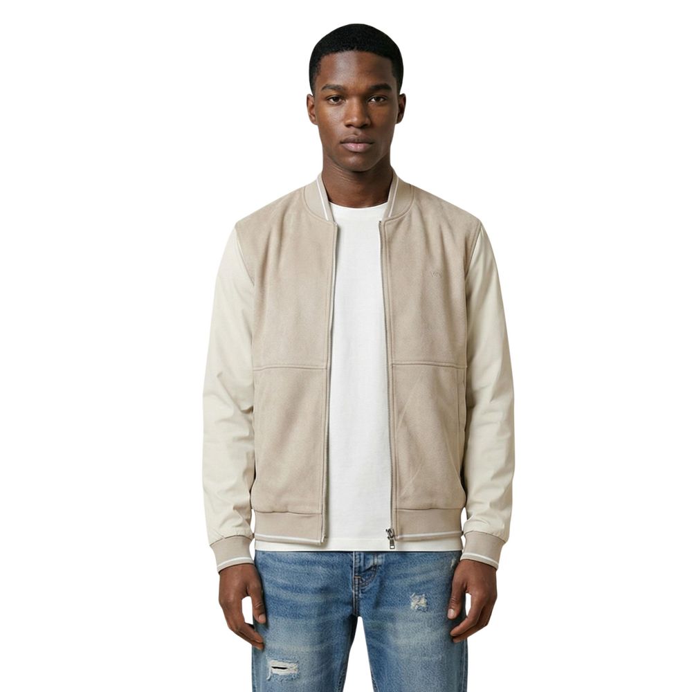 Beige Polyester Bomber
