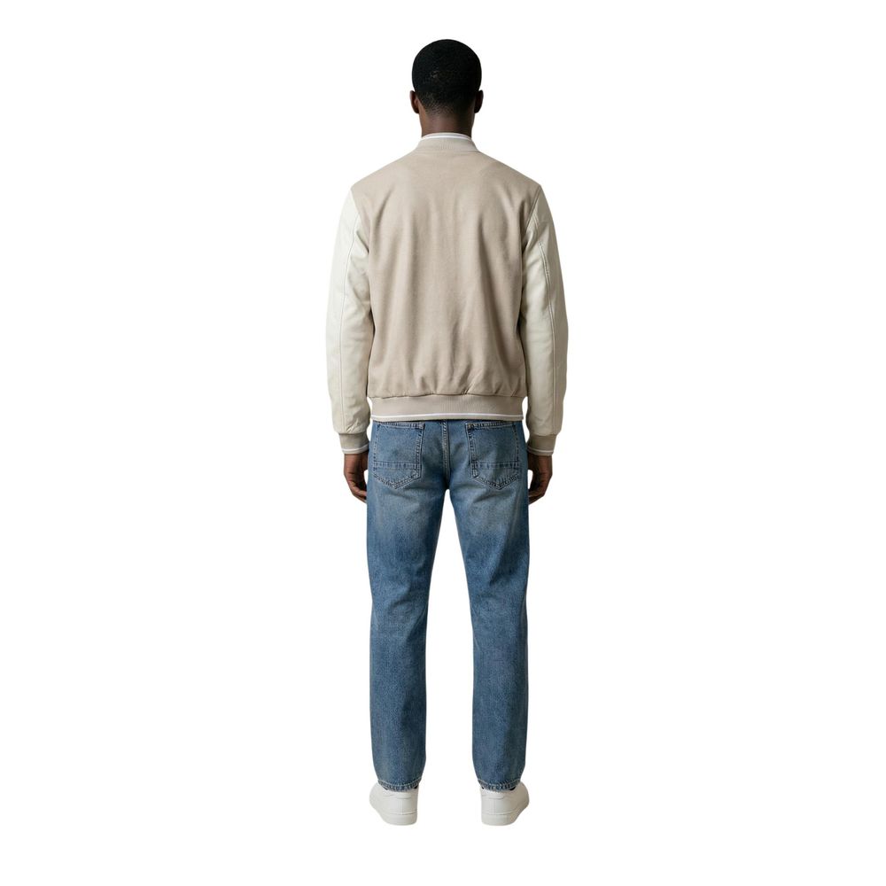 Beige Polyester Bomber