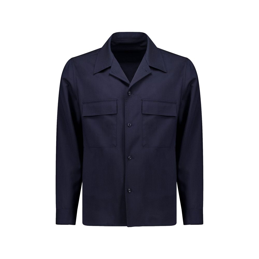 Navy Blue Virgin Wool Jacket
