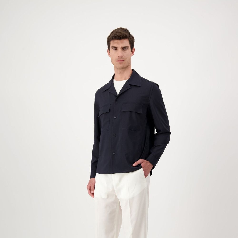 Navy Blue Virgin Wool Jacket