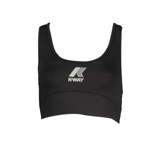 Black Polyester Women's Sports Top
