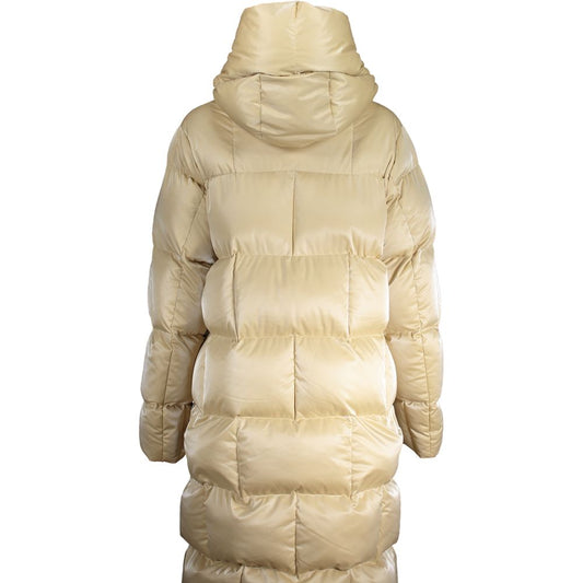 Beige Polyester Women's Quilted Jacket