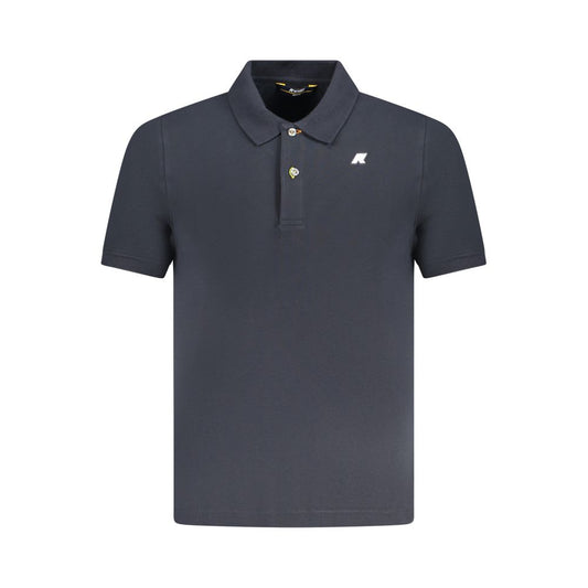Blue Cotton Men Polo