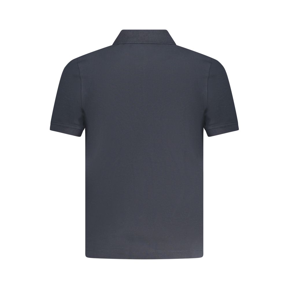 Blue Cotton Men Polo
