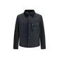 Blue Cotton Full-Length Jacket