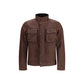 Brown Cotton Full-Length Jacket