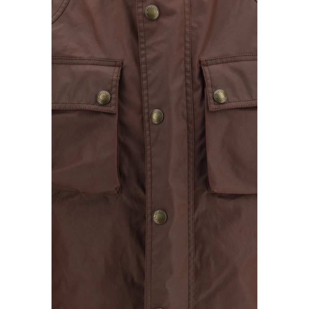 Brown Cotton Full-Length Jacket