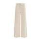 White Cotton Casual Pants