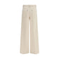 White Cotton Casual Pants