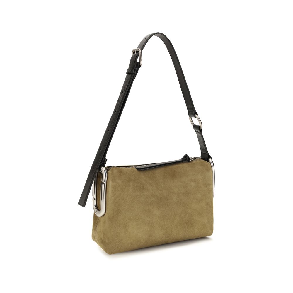 Beige Suede Leather Shoulder Bag