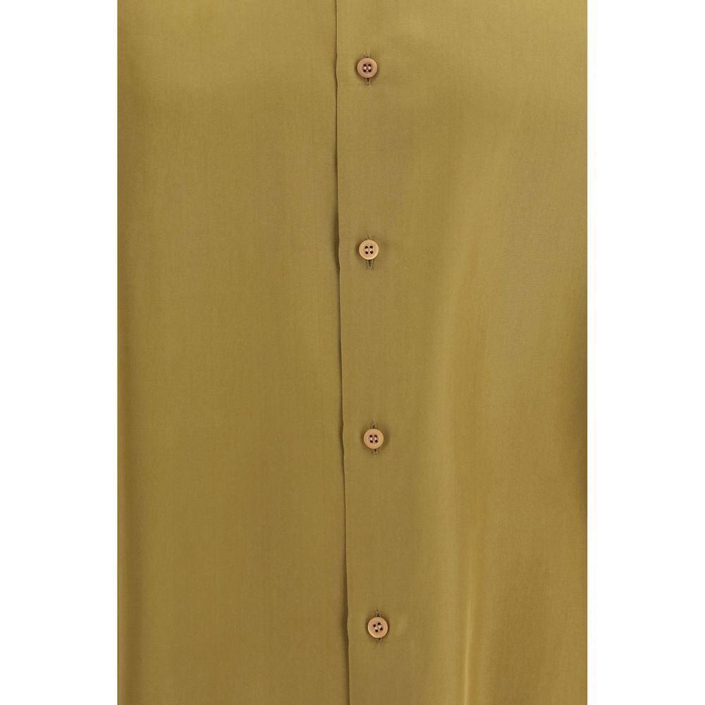 Beige Silk Dress Shirt