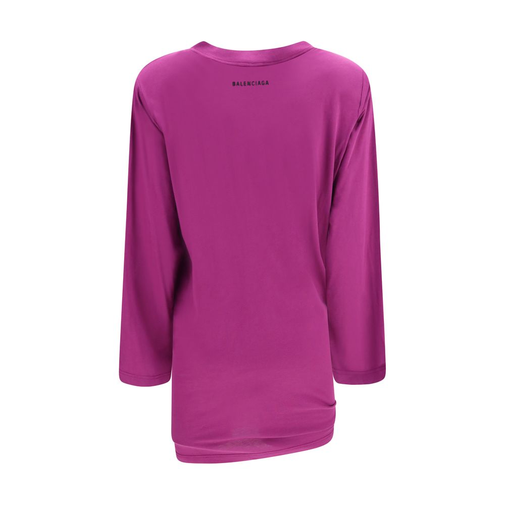 Purple Cotton Long Sleeve T-Shirt