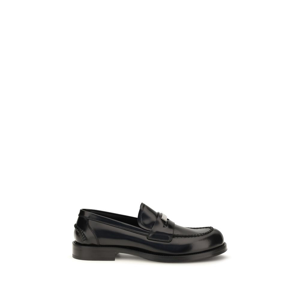 Black Calf Leather Bos Taurus Slip-On Loafers