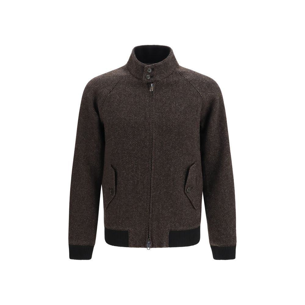 Brown Viscose Biker Jacket
