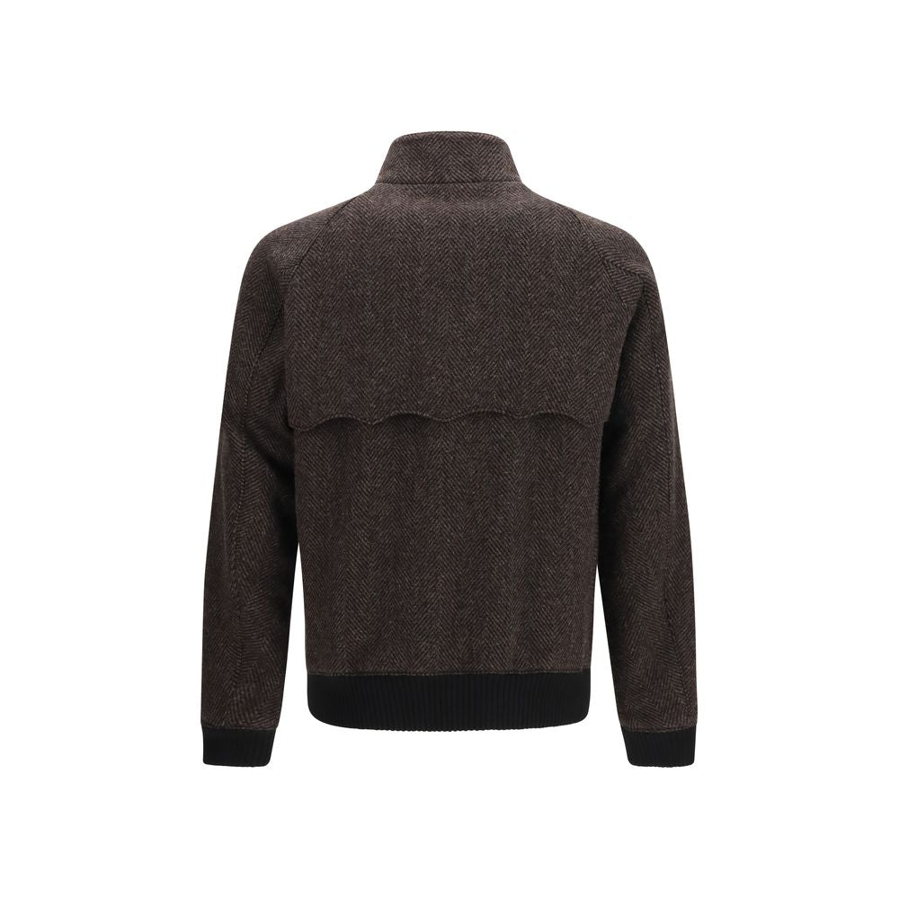 Brown Viscose Biker Jacket