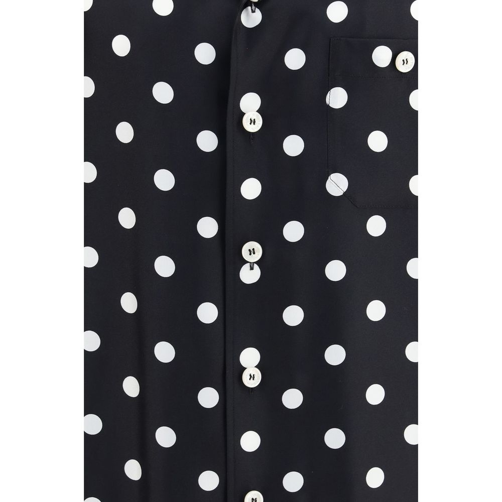 Black Silk Pattern Shirt