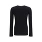 Black Cotton Long Sleeve T-Shirt