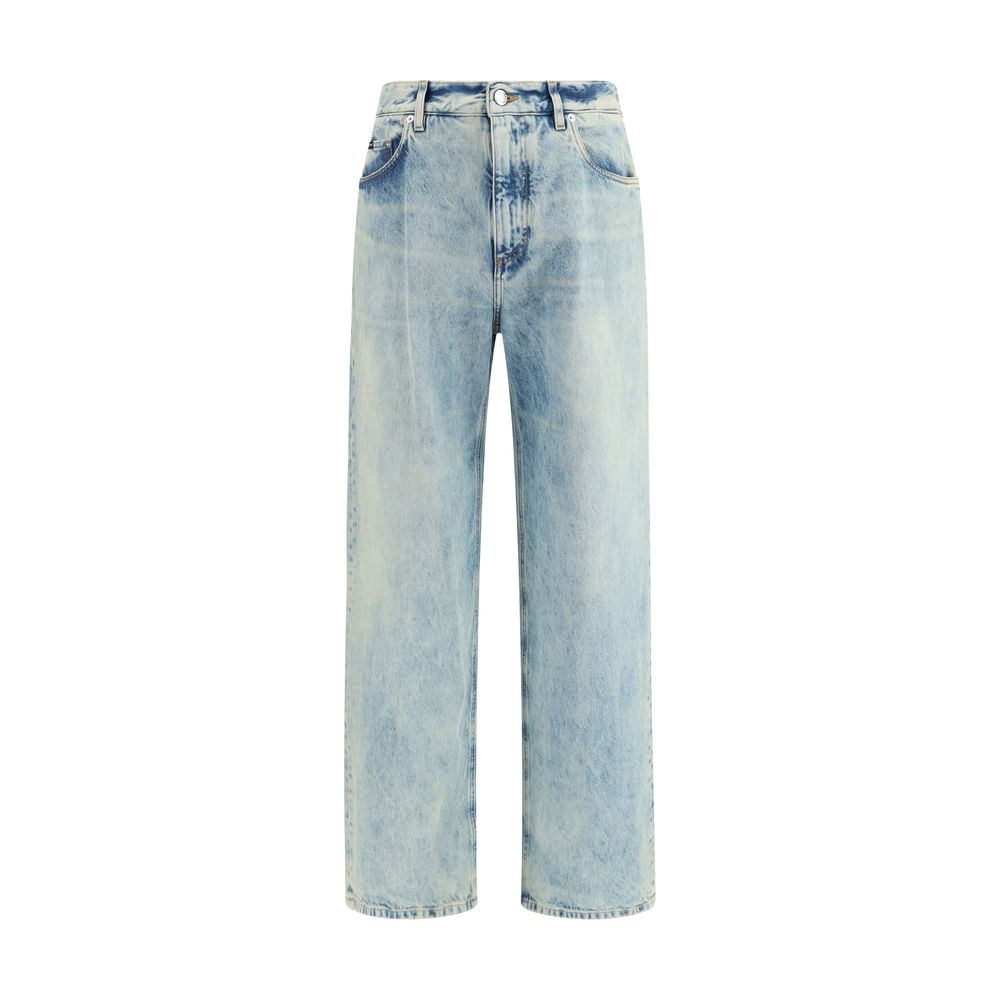 Blue Cotton Relaxed Fit Jeans
