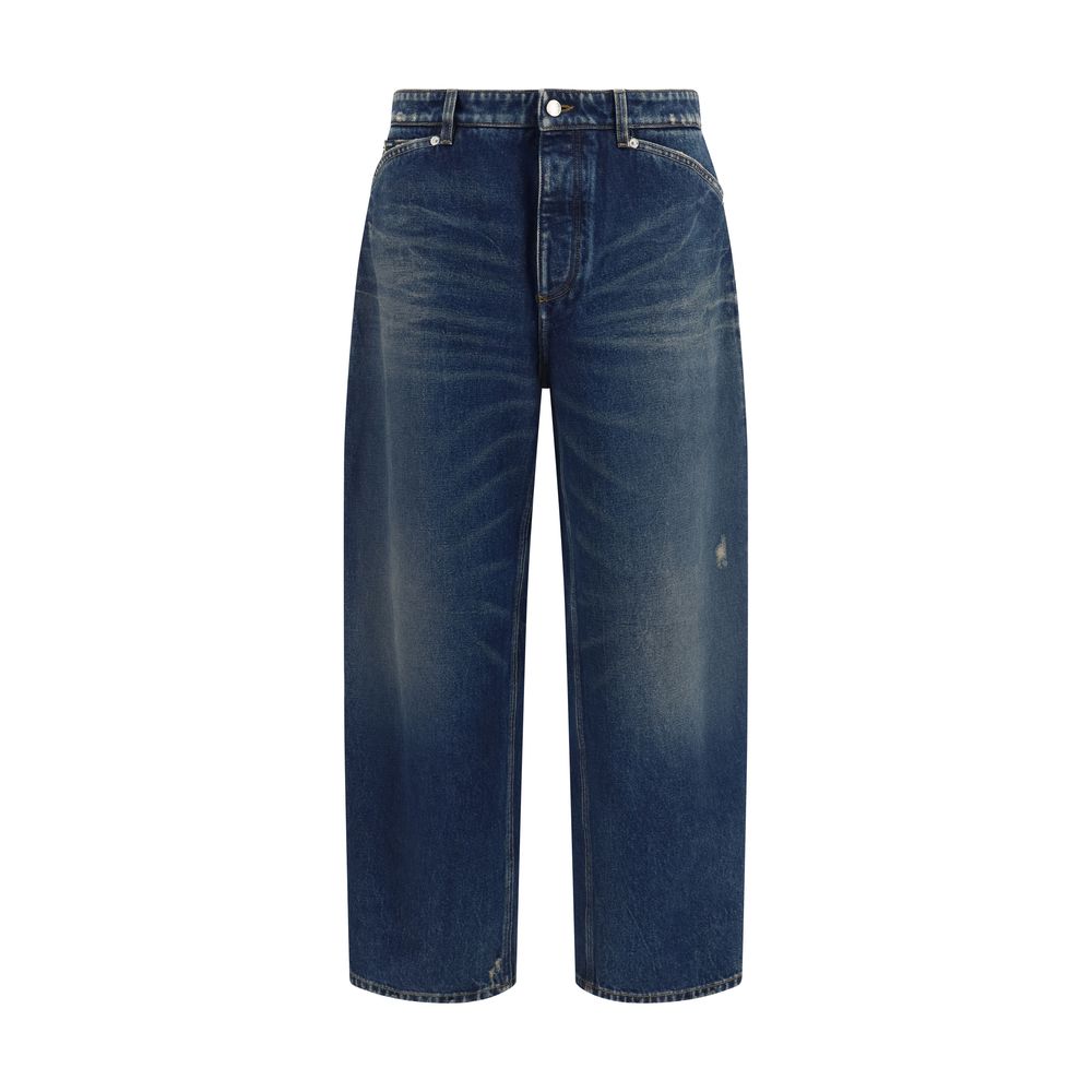 Blue Cotton Relaxed Fit Jeans