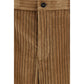 Brown Cotton Casual Pants