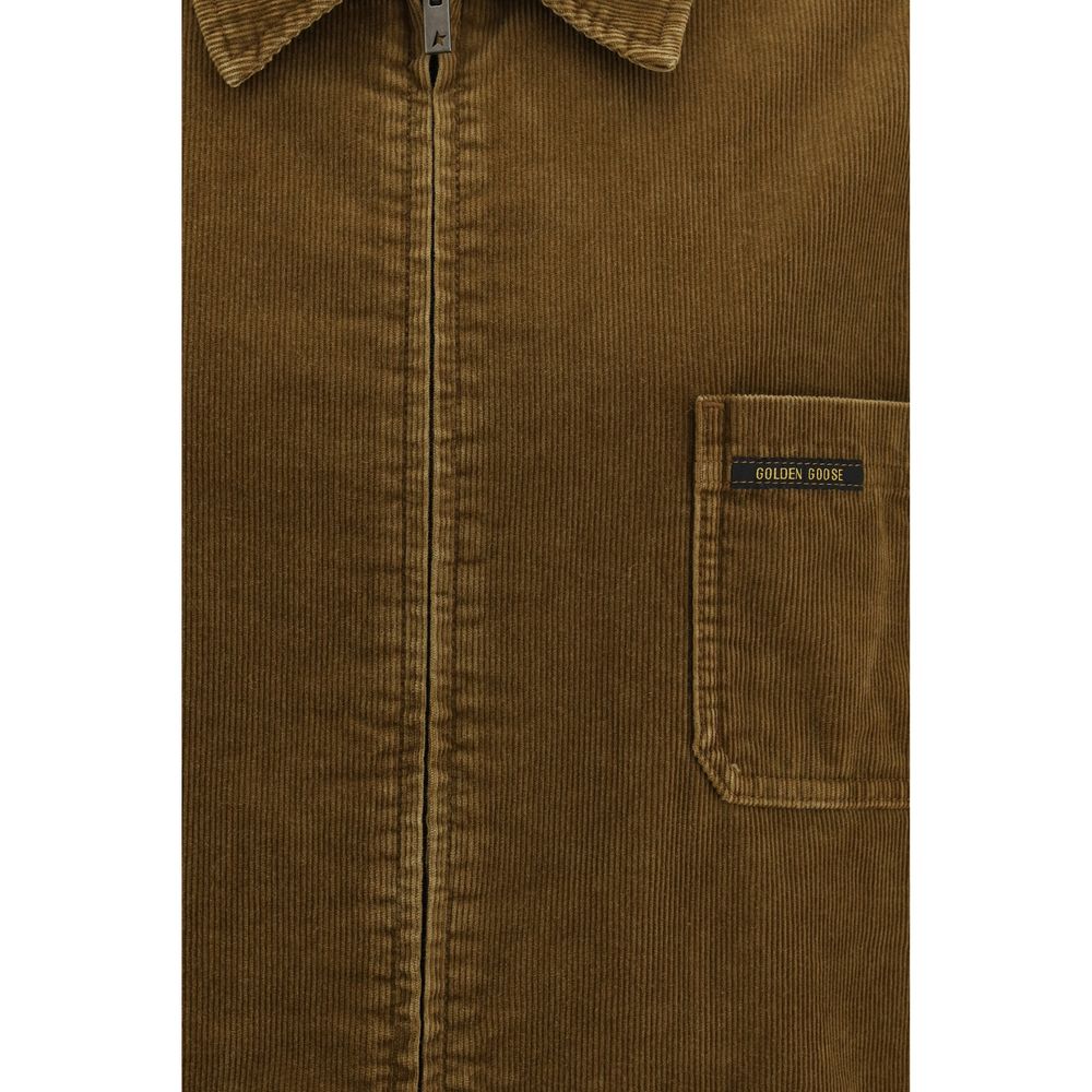 Brown Cotton Full-Length Jacket