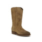 Beige Suede Leather Ankle Boots