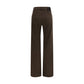 Brown Cotton Straight-Leg Jeans