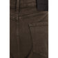 Brown Cotton Straight-Leg Jeans