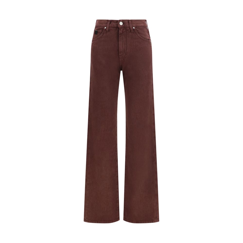 Bordeaux Cotton Straight-Leg Jeans