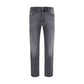 Gray Cotton Straight-Leg Jeans