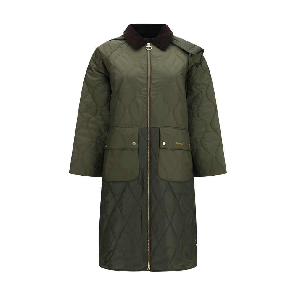 Bicolor Polyester Full-Length Jacket