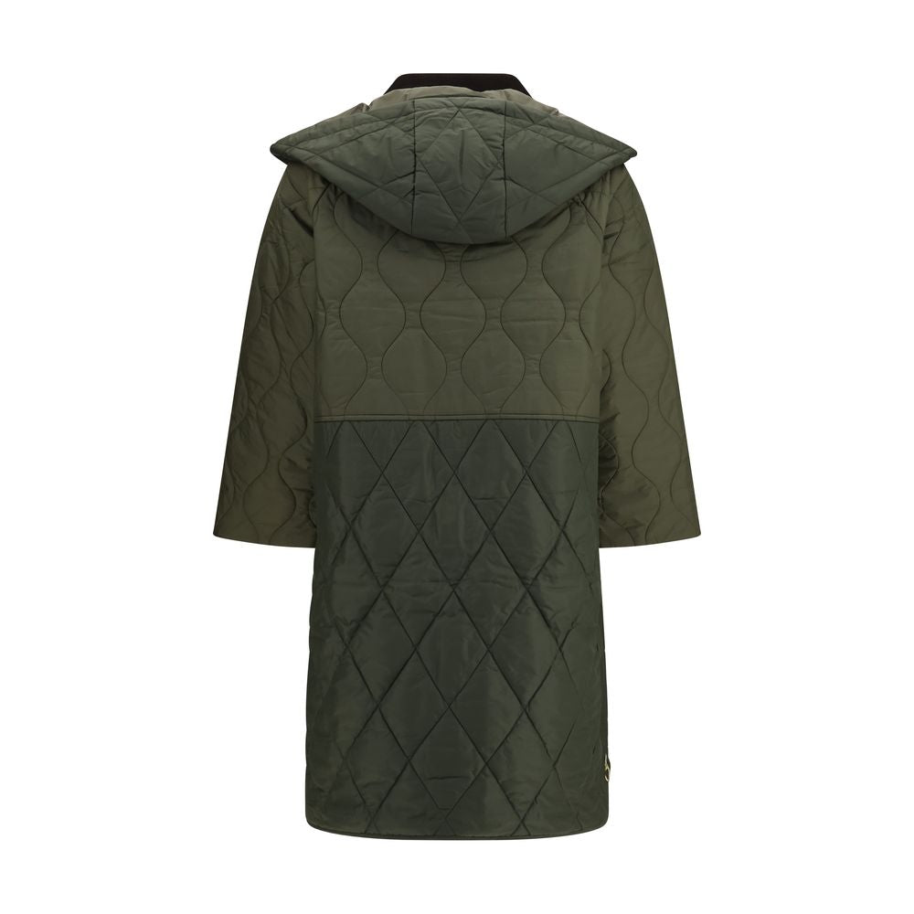 Bicolor Polyester Full-Length Jacket