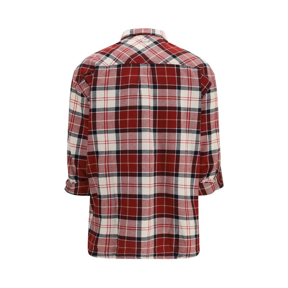 Red Cotton Pattern Shirt