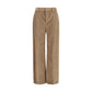 Brown Cotton Casual Pants