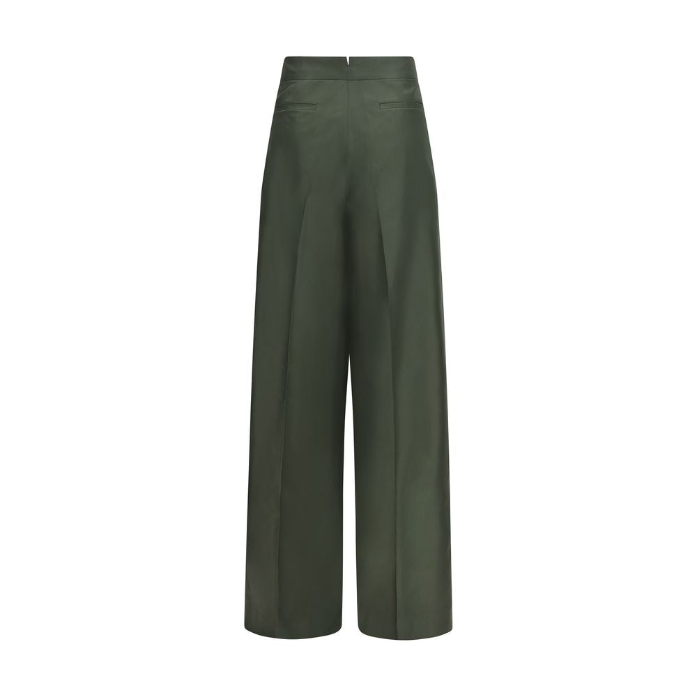 Bicolor Silk Casual Pants