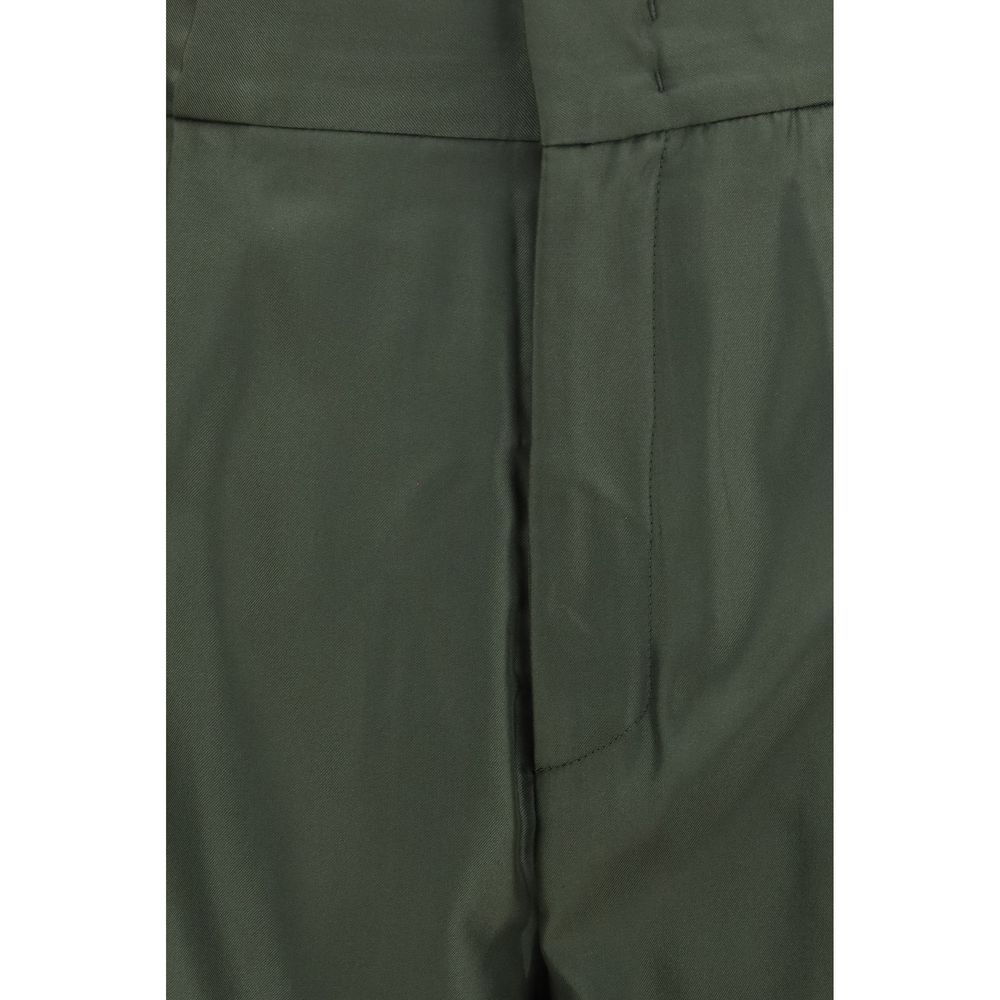 Bicolor Silk Casual Pants